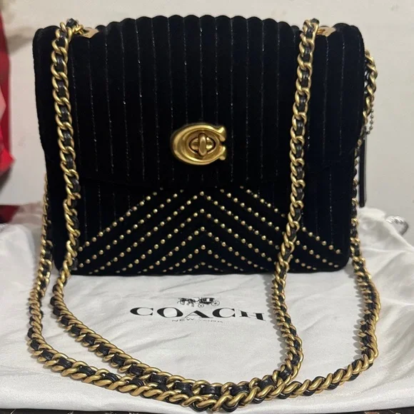 Coach Parker 18 Velvet & Rivets - Picture 1 of 14